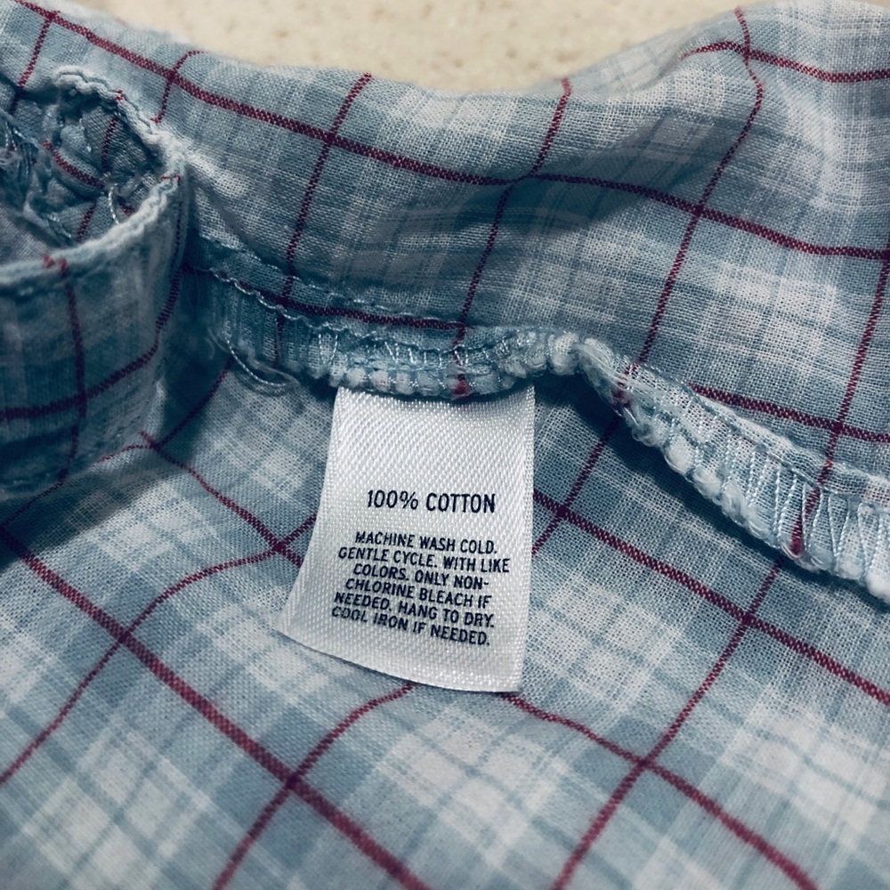 Plaid Button Down with Ruffle Trim - Picture 8 of 8